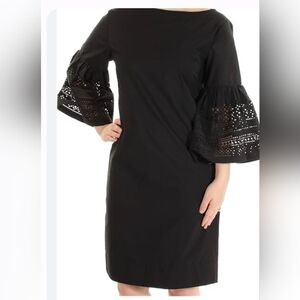 Ralph Lauren Black Sheath Dress with Bell Sleeves
